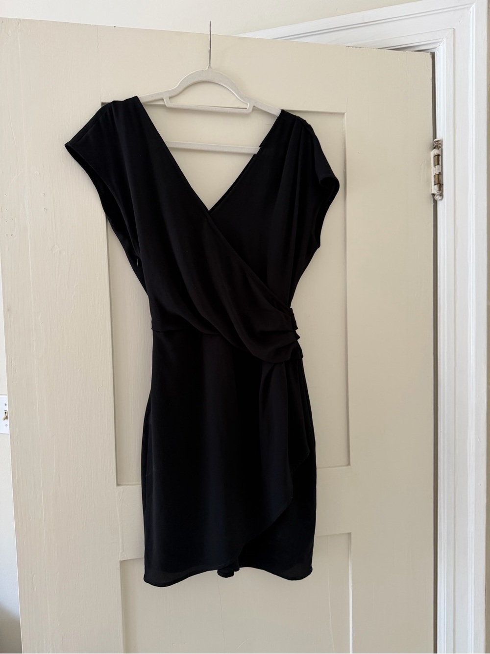 Women's Black Wrap-Front Dress